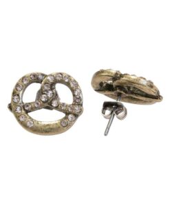 Ohrstecker Strass-Brezel (antik-gold-farben)