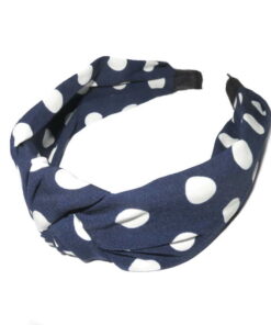 Haarreifen Stoff Punkte blau