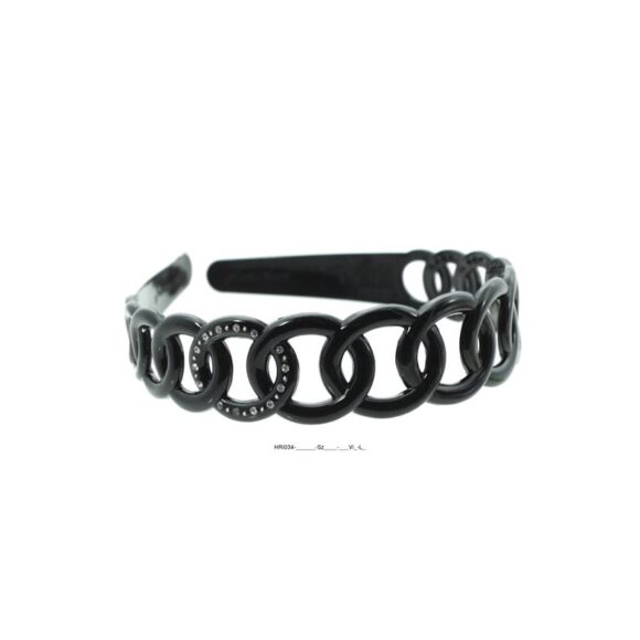 Haarreifen Ringe schwarz mit Strassteinen
