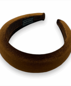 Haarreif Samt 4 cm braun , gepolstert