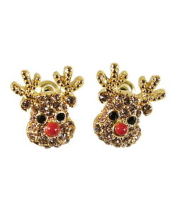 Ohrstecker Weihnachten Elch gold