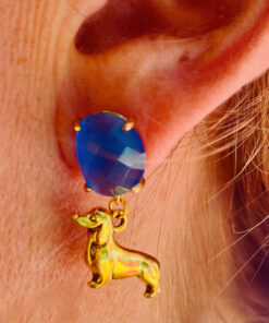 Ohrring Dackel Hellblau