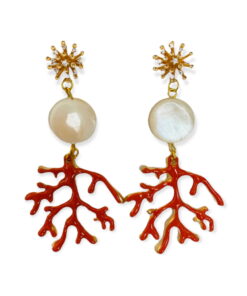 Ohrring Koralle Perlmutt