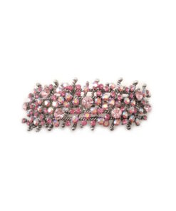 Patenthaarspange Gestell silber mit vielen Swarovskisteinen in unterschiedlicher Größe und Farbschattierungen rose