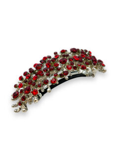 silberne Haarspange mit roten Steinen