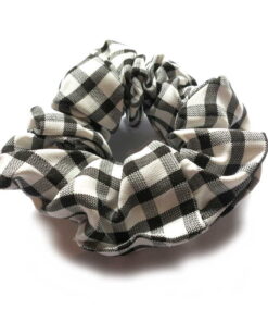 Scrunchie Karo schwarz