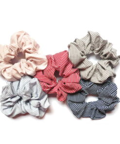 Scrunchies gestreift in fünf Farben