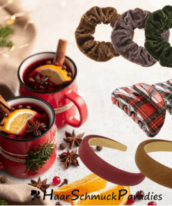 Haarschmuckstücke divers in Wintrefarben mit Wintertee