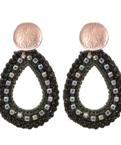 Statement Ohrring St. Tropez olivgrün